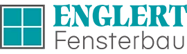 Logo der Firma Englert Fensterbau bestehend aus einem Sprossenfenster in türkis und dem Schriftzug Englert Fensterbau