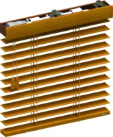 Schematische Darstellung einer Holz- Bambus Jalousie mit dem Twin Pull System